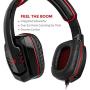 Sentey Gaming Headset Red Arrow Analog 3.5mm In-line Volume Control & Computer Headset with Microphone Gaming Headphones Headphone Pc, Mac or Laptop, Tablet, Mobile Phones / Headset with Mic Heavy Duty Braided 2 Meters Cable / Leather Padded Ear Pads 