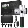 TOLOCO Massage Gun - T11 Pro Upgraded Handheld Muscle Deep Tissue Muscle Massager, Body Massager Sports Drill Portable Super Quiet Brushless Motor (Silver)
