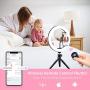 Samuyang 10" Selfie Ring Light with Tripod Stand & Phone Holder,Mini Desktop LED Portable Dimmible Makeup Ringlight for Photography, Pictures,Live Stream, YouTube Video, Shooting,TikTok