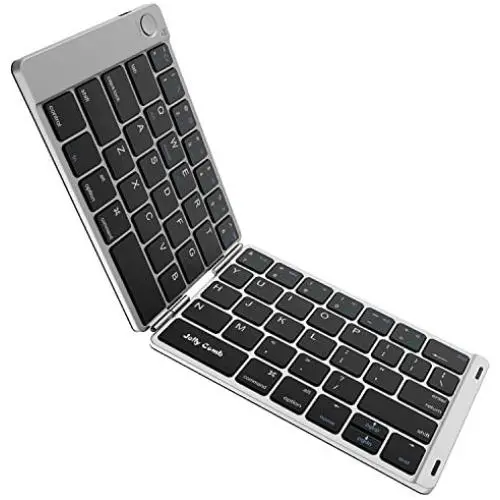 Folding Keyboard, Jelly Comb Ultra Slim Foldable BT Keyboard B047 Rechargeable Pocket Sized Keyboard for All iOS Android Windows Laptop Tablet Smartphone and More (Black and Silver) Folding Keyboard, Jelly Comb Ultra Slim Foldable BT Keyboard B047 Rechargeable Pocket Sized Keyboard for All iOS Android Windows Laptop Tablet Smartphone and More (Black and Silver)