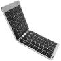 Folding Keyboard, Jelly Comb Ultra Slim Foldable BT Keyboard B047 Rechargeable Pocket Sized Keyboard for All iOS Android Windows Laptop Tablet Smartphone and More (Black and Silver)