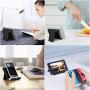 Listar Cell Phone Stand for Desk Foldable, Desk Phone Holder Stand for Office Kitchen Travel, Mobile Phone Stand for iPhone Stand Phone Dock Cradle Compatible with iPad Switch, All Smartphone (Black)