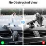 Nalwort Wireless Car Charger 15W Qi Fast Charge with Metal Frame Dashboard and Air Vent Phone holder Auto Clamping Wireless Car Charger Mount for iPhone SE 2020/11 Pro Max/11, Samsung S20/S10 and More