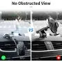 Nalwort Wireless Car Charger 15W Qi Fast Charge with Metal Frame Dashboard and Air Vent Phone holder Auto Clamping Wireless Car Charger Mount for iPhone SE 2020/11 Pro Max/11, Samsung S20/S10 and More