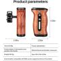 UURig 1/4" Wood Handle Grip Left Right Universal for Camera Cage Dual Hold Use Available, for Smartphone Video Rig Video-graphy Accessories Mobile Filming Hold Bracket