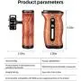 UURig 1/4" Wood Handle Grip Left Right Universal for Camera Cage Dual Hold Use Available, for Smartphone Video Rig Video-graphy Accessories Mobile Filming Hold Bracket