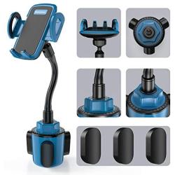 Car Cup Holder Phone Mount, Sopownic Cup Phone Holder for Car Universal Adjustable Gooseneck Car Phone Holder for iPhone 11 Pro/11/X/8/7/6s/ Galaxy S10/S9/Note 10/9/8 GPS and More -Blue