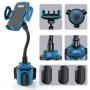 Car Cup Holder Phone Mount, Sopownic Cup Phone Holder for Car Universal Adjustable Gooseneck Car Phone Holder for iPhone 11 Pro/11/X/8/7/6s/ Galaxy S10/S9/Note 10/9/8 GPS and More -Blue