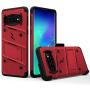 ZIZO Bolt Series for Galaxy S10 Case with Kickstand Holster Lanyard - Red