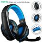 Gaming Headset,DLAND 3.5mm Wired Bass Stereo Noise Isolation Gaming Headphones with Mic for Laptop Computer, Cellphone, PS4 and so on- Volume Control (Black and Blue)