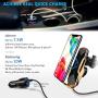Wireless Car Charger 15W Fast Charging Touch Sensing Auto-Clamping Car Wireless Charger Air Vent Clip Car Phone Mount for iPhone SE/11/11 Pro Series/X/XR/8, Samsung Galaxy S20 S10 Note10/9 (Q1-Gold)