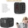 Upgraded Worldwide Universal Travel Adapter,International Power Adapter Fast Wall Charger AC Plug Adaptor with 5.0A High Speed USB Charger & 3.0A Type-C for USA EU UK AUS 200+ Countries (Black)
