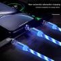 Streamer Magnetic Absorption Cable, (2 Packs, 6.6ft) Blue and Red LED Magnetic Charging Cable Flowing 3 in 1 Cable