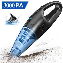 Winjoy Handheld Vacuum Cordless Rechargeable, 120W 8Kpa Powerful Suction Vacuum Cleaner with Stainless Steel HEPA Filter. Wet Dry Portable Household Quick Charge Vacuum Cleaner for Home Pet Hair Car