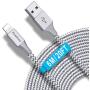 Phone Charger Cord 20FT/6M Cable Charging Cords Long USB Charging & Syncing Cable Durable Braided Nylon Cord Fast Charging Powerline Cable Compatible with Phone 11 Pro/11 /X /8/8Plus /7/7 Plus /6S /6S