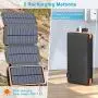 Tranmix Solar Charger 25000mAh Portable Power Bank with 4 Solar Panels 6W Power Phone Charger for Smart Phones, Tablets and Outdoor Waterproof