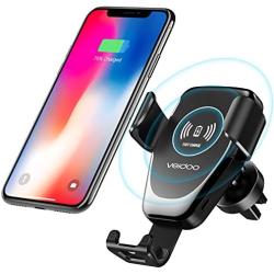 Wireless Car Charger, Veidoo 10W Qi-Certified Gravity Wireless Fast Charge Car Mount Air Vent Phone Holder Compatible with Mobile Phone S7 edge/S8/S10/S9+/Note 9 & Enable Qi Device