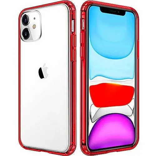 Mkeke Compatible with iPhone 11 Case, Clear iPhone 11 Cases Cover for iPhone 11 6.1 Inch… (Red) Mkeke Compatible with iPhone 11 Case, Clear iPhone 11 Cases Cover for iPhone 11 6.1 Inch… (Red)
