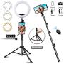 8" Selfie Ring Light with Tripod Stand & Phone/Pad Holder for Live Sream/Makeup JOGDRC Mini LED Camera Ringlight for YouTube Video/Photography Compatible with iPhone 11 Xs Max XR iPad(8" Ring Light)