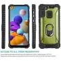 CasemartUSA Phone Case for [Samsung Galaxy A21], [Titanium Series][Green] Aluminium Cover Full Rotating Metal Ring Holder Kickstand for Samsung Galaxy A21 (Verzion, Boost Mobile, T-Mobile, Metro)