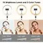 10.2 inch Selfie Ring Light with Tripod Stand & 2 Phone Holders, LETSCOM Dimmable LED Beauty Camera Ringlight for Makeup/Photography/YouTube Videos/Vlog/TIK Tok/Live, Compatible with iPhone & Android 10.2 inch Selfie Ring Light with Tripod Stand & 2 Phone Holders, LETSCOM Dimmable LED Beauty Camera Ringlight for Makeup/Photography/YouTube Videos/Vlog/TIK Tok/Live, Compatible with iPhone & Android