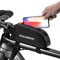 ROCKBROS Top Tube Bike Bag Bicycle Front Frame Bag Top Tube Bag Compatible with iPhone 11 Pro Max/XR/XS Max 7/8 Plus