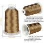 Simthread 42 Options Various Assorted Color Packs of Polyester Embroidery Machine Thread Huge Spool 5000M for All Embroidery Machines (Brown Series)