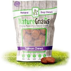 Nature Gnaws Smoked Salmon & Sweet Potato Chips for Dogs - Premium Natural Grain Free Dog Chew Treats - Simple Fish and Sweet Potato Receipe