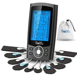 Belifu Dual Channel TENS EMS Unit 24 Modes Muscle Stimulator for Pain Relief Therapy, Electronic Pulse Massager Muscle Massager with 10 Pads, Dust-Proof Drawstring Storage Bag，Fastening Cable Ties…