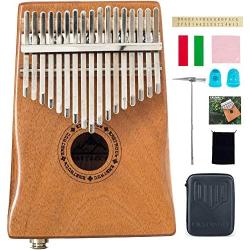 EastRock Kalimba 17 Keys Thumb Piano,Built-in pickup and EVA High Performance Protection Box, Tuning Hammer, Professional models,EQ (Solid Mahogany wood EQ),Gift for Kids Adult Beginners Professional