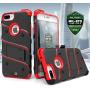 ZIZO Bolt Series for iPhone 8 Plus Case Military Grade Drop Tested Tempered Glass Screen Protector Holster iPhone 7 Plus case Black RED