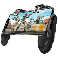 Novatronek Mobile Game Controller, Gamepad with Cooling and Charging Function, PUBG Game Joystick Mobile Game Trigger for 4.5-6.5 inch Android iOS Phone