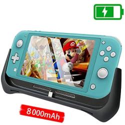 8000mAh Battery Charger Case for Switch Lite, Portable Charger Stand Shell Protective Case USB Type C for Nintend Switch Lite Console Fast Charging External Battery Pack（Black）