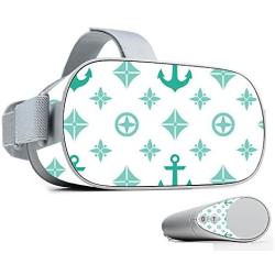 MightySkins Skin Compatible with Oculus Go Mobile VR - Teal Designer | Protective, Durable, and Unique Vinyl Decal wrap Cover | Easy to Apply, Remove, and Change Styles | Made in The USA