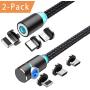Crozziz Magnetic Charging Cable(2 Pack,10ft) 3 in 1 Cable,Compatible with Mirco USB, Type C Smartphone and iProduct Device(Black) …