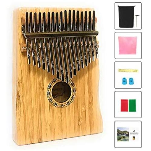 SFORZANDO Kalimba 17 Keys Thumb Piano with Instrument Guide and Accessories, Portable Mbira Finger Piano for Kids and Adult Beginners
