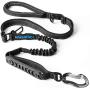 IOKHEIRA Dog Leash, 4-in-1 Multifunctional Dog Leashes for Medium & Large Dogs with Car Seat Belt, 4-6 FT Strong Bungee Dog Leash (Black, Bungee Dog Leash with Safety Seatbelt)