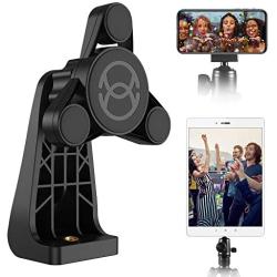 ORASANT Strong Magnetic Tripod Mount Fit for Iphone and Ipad, Vertical and Horizontal allowed Rotatable Tiltable Anti-Wobble Iphone Tripod Mount, 1 Sec Single Hand Easy Operate Phone Holder for Tripod