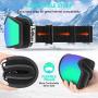 JetBlaze Ski Goggles, OTG Anti-Fog Snow Goggles, UV Protection Spherical Snowboard Goggles for Men Women Youth Adult