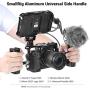 SMALLRIG Universal Aluminum Side Handle Grip for DSLR Camera Cage with Cold Shoe Mount Built-in Wrench, 1/4 Threaded Holes - HSS2425