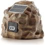 Alpine Corporation Waterproof Bluetooth Rock Speaker - Solar-Powered Outdoor Wireless Speaker for Patio, Pool, Deck, Garden - 50-Foot Range, Brown