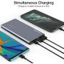 TOZO WB1 Portable Charger 10000mAh Super Slim and Light Fast Power Bank 18W PD+Quick Charge 3.0 High-Speed Charging External Battery Pack with USB C Input/Output for iPhone,iPad,Samsung and More Gray