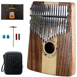 MOOZICA 17 Key Kalimba, Solid Koa Wood Thumb Piano Marimba Musical Gift With Protective Case and Learning Instruction (KK17SD)