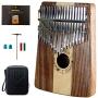 MOOZICA 17 Key Kalimba, Solid Koa Wood Thumb Piano Marimba Musical Gift With Protective Case and Learning Instruction (KK17SD)