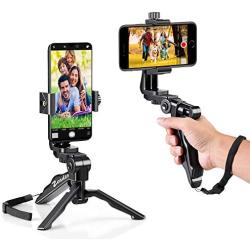 Zeadio Ergonomic Swivel Smartphone Handheld Grip Stabilizer Tripod Selfie Stick Handle Steadycam Kits, Fits iPhone Samsung Huawei Sony LG Nexus Nokia and All Phones