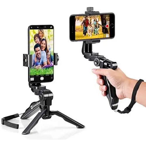 Zeadio Ergonomic Swivel Smartphone Handheld Grip Stabilizer Tripod Selfie Stick Handle Steadycam Kits, Fits iPhone Samsung Huawei Sony LG Nexus Nokia and All Phones Zeadio Ergonomic Swivel Smartphone Handheld Grip Stabilizer Tripod Selfie Stick Handle Steadycam Kits, Fits iPhone Samsung Huawei Sony LG Nexus Nokia and All Phones