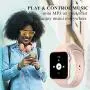 Sazooy Smart Watch, Fitness Trackers Touch Screen Smartwatch Fitness Watch with Camera Pedometer Sleep Monitor Music Player SIM SD Card Slot Compatible iOS Android Phones Men Women (Pink)