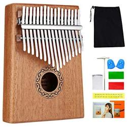 Kalimba 17 Keys Thumb Piano, Natural Wood, with basic course Tune Hammer, for Adult Kids Beginners, for Gifts