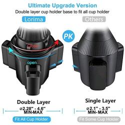 Lorima Car Cup Holder Phone Mount - Adjustable Cupholder Cell Phone Holder for Smartphone iPhone 11 Pro/XR/Xs/XS Max/X/8/7Plus/Galaxy/Xperia/Samsung