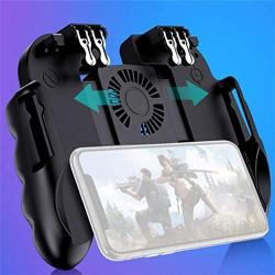 Boliaman Gaming Grip with Portable Charger Cooling Fan,for PUBG Mobile Controller Mobile Game Trigger Joystick for 4-6.5" Phone